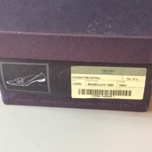 Prada Calzature Donna Black Leather Loafer 37.5 - Picture 2 of 6